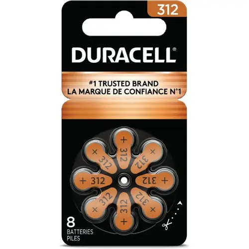 Duracell Size 312 Hearing Aid Battery, Pack of 8 Duracell Size 312 Hearing Aid Battery, Pack of 8