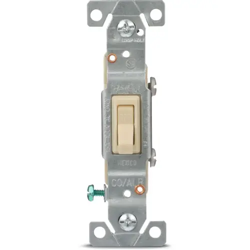 Eaton 15A 120V CO/ALR Single-Pole Toggle Switch, Ivory Eaton 15A 120V CO/ALR Single-Pole Toggle Switch, Ivory