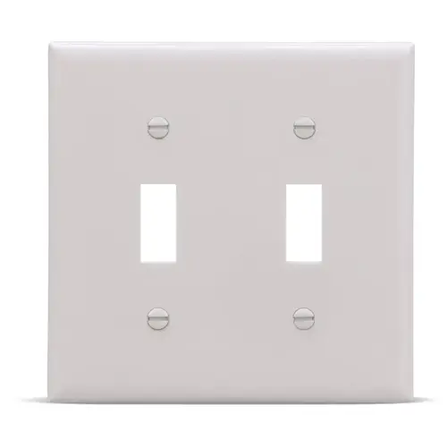 Eaton 2-Gang Standard-Size White Thermoplastic Toggle Wall Plate, Pack of 30 Eaton 2-Gang Standard-Size White Thermoplastic Toggle Wall Plate, Pack of 30