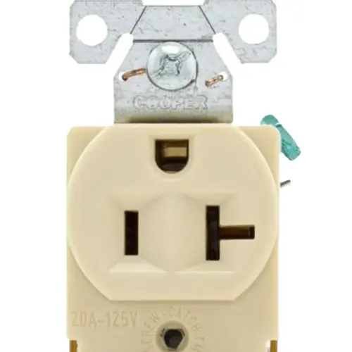 Eaton 20A 125V Ivory Commercial Duplex Outlet Eaton 20A 125V Ivory Commercial Duplex Outlet