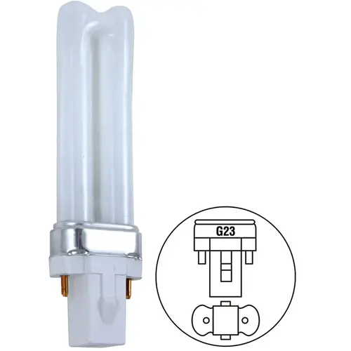 7W Twin CFL Bulb G23 Base 2700K - pack of 10 7W Twin CFL Bulb G23 Base 2700K - pack of 10
