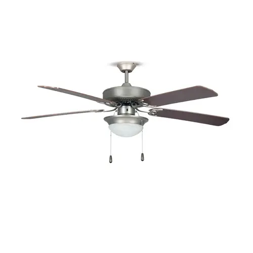 52" 5-Blade Dual Mount Fan with LED Light Kit Satin Nickel 52" 5-Blade Dual Mount Fan with LED Light Kit Satin Nickel