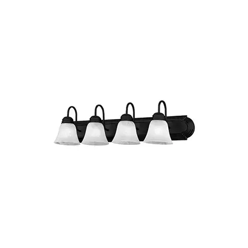 30-in 4-light Matte Black Tiered Vanity Fixture 30-in 4-light Matte Black Tiered Vanity Fixture