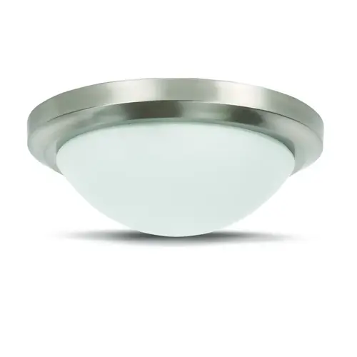 13" Flush Mount Fixture 2-Bulb Bright Satin Nickel 13" Flush Mount Fixture 2-Bulb Bright Satin Nickel