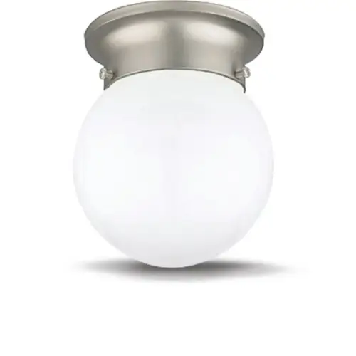 6" Opal Glass Globe Ceiling Fixture Satin Nickel 6" Opal Glass Globe Ceiling Fixture Satin Nickel