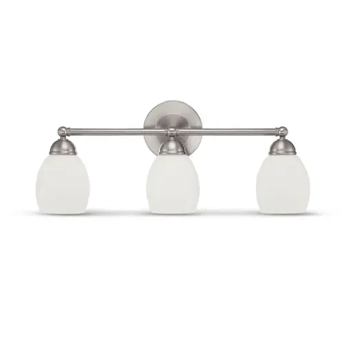 Olen 3-Light Bright Satin Nickel Vanity Fixture Olen 3-Light Bright Satin Nickel Vanity Fixture
