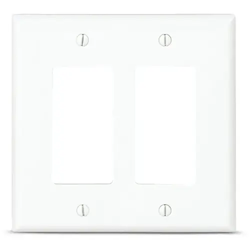 Eaton 2-Gang Midsize White Polycarbonate Decorator Wall Plate, Pack of 20 Eaton 2-Gang Midsize White Polycarbonate Decorator Wall Plate, Pack of 20