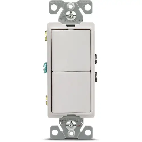 Eaton 15A Combo 2 Decorator Switch, White Eaton 15A Combo 2 Decorator Switch, White