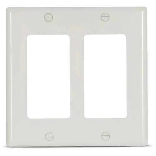Wallplate, 4-1/2 in L, 4.56 in W, 2 -Gang, Thermoset, White, High-Gloss - pack of 10 Wallplate, 4-1/2 in L, 4.56 in W, 2 -Gang, Thermoset, White, High-Gloss - pack of 10