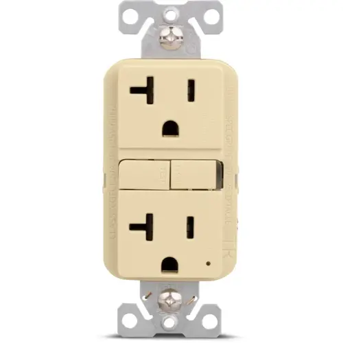 Eaton 20A 125V Tamper-Resistant Ivory Decorator GFCI Outlet Eaton 20A 125V Tamper-Resistant Ivory Decorator GFCI Outlet