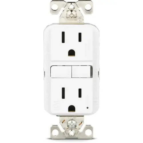 Eaton 15A 125V Tamper-Resistant, Weather-Resistant White Decorator GFCI Outlet Eaton 15A 125V Tamper-Resistant, Weather-Resistant White Decorator GFCI Outlet