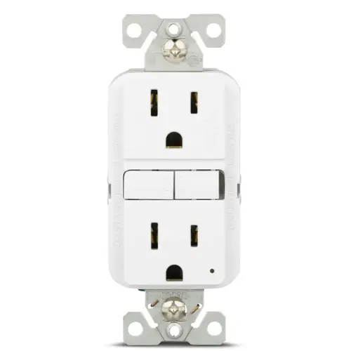 Eaton 15A 125V GFCI White Decorator Outlet Eaton 15A 125V GFCI White Decorator Outlet