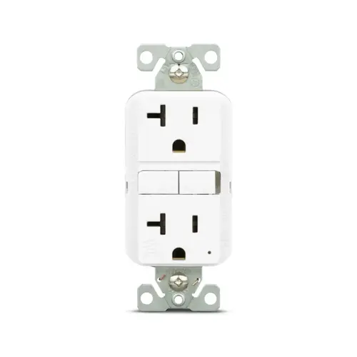 Eaton 20A 125V Tamper-Resistant, Weather-Resistant White Decorator GFCI Outlet Eaton 20A 125V Tamper-Resistant, Weather-Resistant White Decorator GFCI Outlet