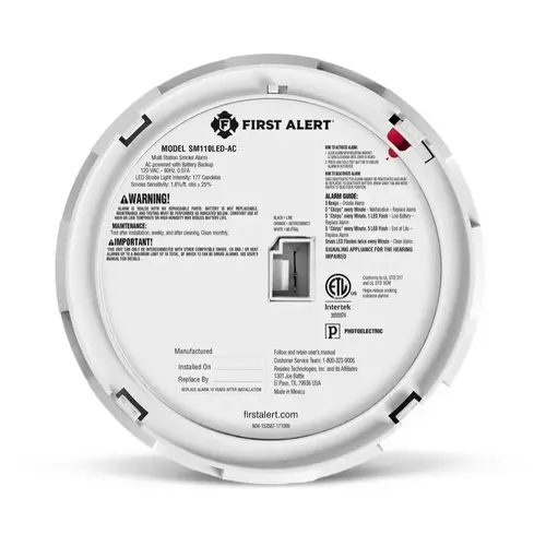 BRK Hardwired Interconnectable Smoke Alarm with 10-Year Sealed Lithium Battery Back-Up and LED Strobe BRK Hardwired Interconnectable Smoke Alarm with 10-Year Sealed Lithium Battery Back-Up and LED Strobe