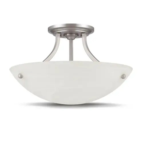 2-Light Semi-Flush Pendant Mount Fixture Satin Nickel 2-Light Semi-Flush Pendant Mount Fixture Satin Nickel