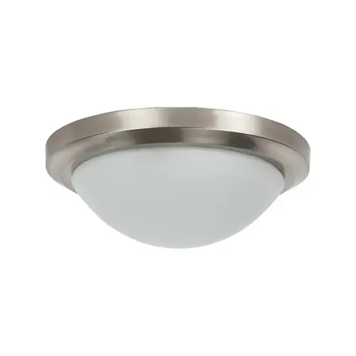 15" Flush Mount Fixture 3-Bulb Bright Satin Nickel 15" Flush Mount Fixture 3-Bulb Bright Satin Nickel