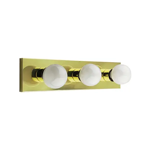 18" 3-Light Polished Brass Vanity Strip 18" 3-Light Polished Brass Vanity Strip
