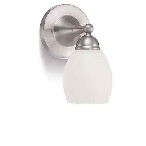 Olen 1-Light Wall Fixture Bright Satin Nickel Olen 1-Light Wall Fixture Bright Satin Nickel