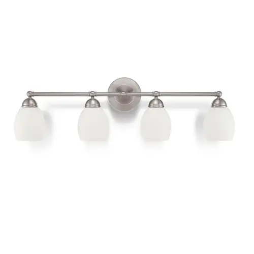Olen 4-Light Bright Satin Nickel Vanity Fixture Olen 4-Light Bright Satin Nickel Vanity Fixture