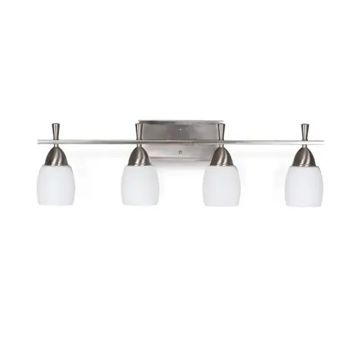 Bristol 4-Light Bright Satin Nickel Vanity Fixture Bristol 4-Light Bright Satin Nickel Vanity Fixture