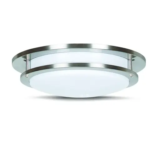 16" Fluorescent Round Ceiling Fixture Bright Satin Nickel 16" Fluorescent Round Ceiling Fixture Bright Satin Nickel