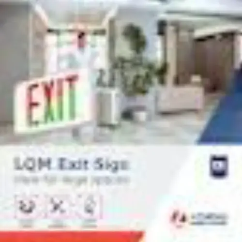 Lithonia LQM LED Exit Sign, Red/Green Selectable, White, 120/277V AC Battery Back-Up Lithonia LQM LED Exit Sign, Red/Green Selectable, White, 120/277V AC Battery Back-Up