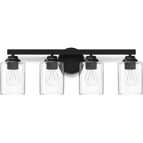 allen + roth Emeryson 24.5-in 4-Light Matte Black Transitional Vanity Light allen + roth Emeryson 24.5-in 4-Light Matte Black Transitional Vanity Light