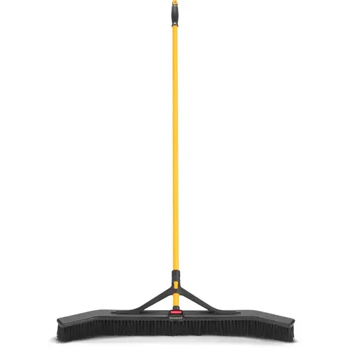MAXIMIZER 36-in Medium Push-to-Center Push Broom, Polypropylene Fill, Black MAXIMIZER 36-in Medium Push-to-Center Push Broom, Polypropylene Fill, Black
