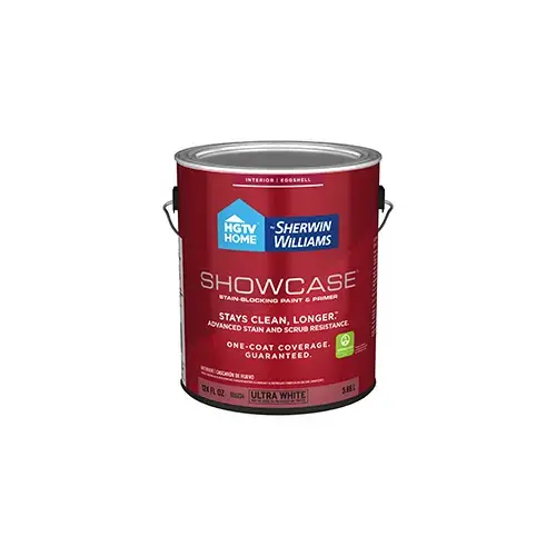 HGTV Home by Sherwin-Williams Showcase Interior Paint Eggshell Ultra White/Base A One Gallon 7002-21 HGTV Home by Sherwin-Williams Showcase Interior Paint Eggshell Ultra White/Base A One Gallon 7002-21