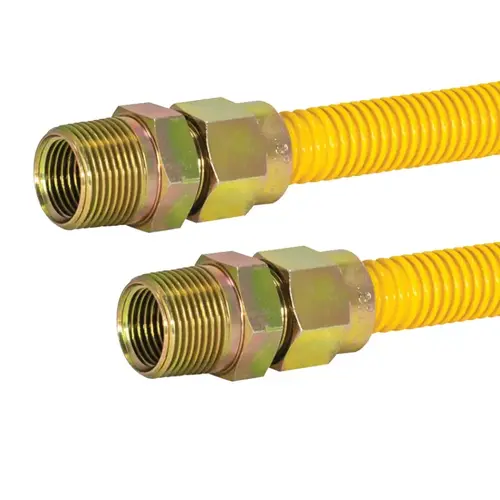 Eastman Yellow Coating Gas connector 3/8 MIP x 1/2 MIP x 36" Eastman Yellow Coating Gas connector 3/8 MIP x 1/2 MIP x 36"