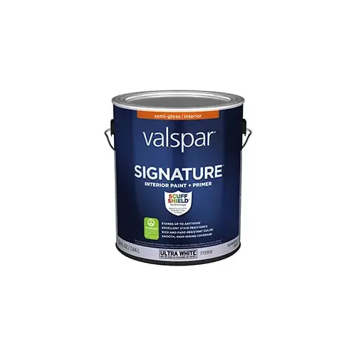 Valspar Signature Interior Paint Semi-Gloss Ultra White/Base A One Gallon 2003-8A Valspar Signature Interior Paint Semi-Gloss Ultra White/Base A One Gallon 2003-8A