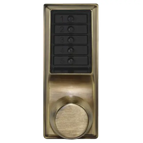 1000 Series Mechanical Pushbutton Cylindrical Knob Lock, Satin Brass Blackened 1000 Series Mechanical Pushbutton Cylindrical Knob Lock, Satin Brass Blackened