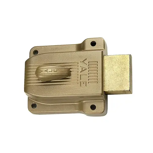 1-1/8 to 2-1/4" Door Thickness, Brass Lacquer Finish, 112 Rimlock Deadbolt