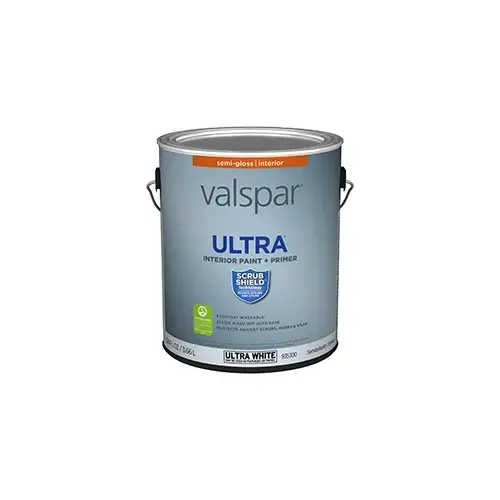 Valspar Ultra Interior Paint Semi-Gloss Ultra White/Base A One Gallon 2001-8A Valspar Ultra Interior Paint Semi-Gloss Ultra White/Base A One Gallon 2001-8A