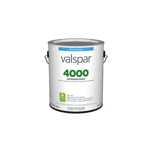 Valspar 4000 Interior Paint Flat/Matte White Base/Pastel One Gallon 2002-8A Valspar 4000 Interior Paint Flat/Matte White Base/Pastel One Gallon 2002-8A