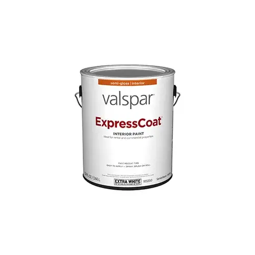 Valspar Express Coat Interior Paint Semi-Gloss Extra White One Gallon 2008-1C Valspar Express Coat Interior Paint Semi-Gloss Extra White One Gallon 2008-1C