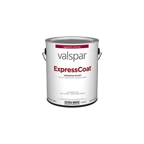 Valspar Express Coat Interior Paint Eggshell Extra White One Gallon HGSW1237 Valspar Express Coat Interior Paint Eggshell Extra White One Gallon HGSW1237