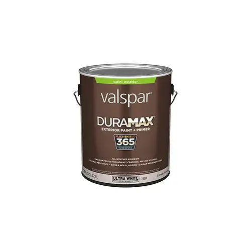 Valspar Duramax Exterior Paint Satin Ultra White/Base 1 One Gallon 1003-6A Valspar Duramax Exterior Paint Satin Ultra White/Base 1 One Gallon 1003-6A