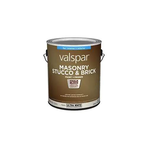 Valspar Masonry & Stucco Exterior Paint Flat/Matte Ultra White/Base 1 One Gallon 8006-11A Valspar Masonry & Stucco Exterior Paint Flat/Matte Ultra White/Base 1 One Gallon 8006-11A