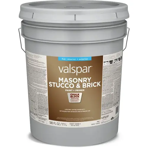 Valspar Flat Base 4 Tintable Latex Interior/Exterior Paint + Primer, 5-Gallon Valspar Flat Base 4 Tintable Latex Interior/Exterior Paint + Primer, 5-Gallon