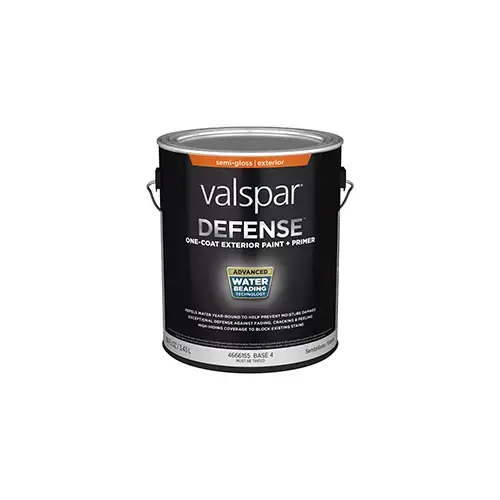 Valspar Defense Exterior Paint Semi-Gloss Base 4 One Gallon 2003-9A Valspar Defense Exterior Paint Semi-Gloss Base 4 One Gallon 2003-9A