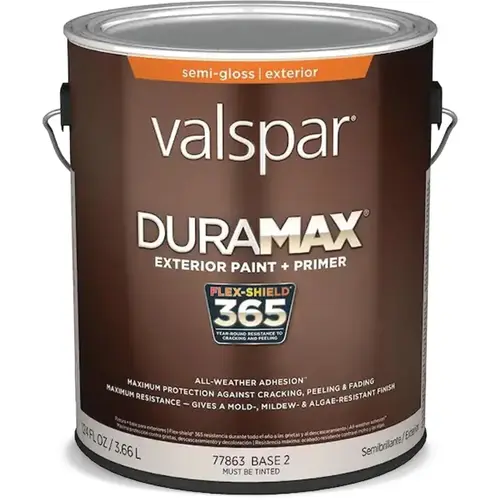 Valspar Duramax Semi-Gloss Base 2 Tintable Latex Exterior Paint + Primer, 1-Gallon Valspar Duramax Semi-Gloss Base 2 Tintable Latex Exterior Paint + Primer, 1-Gallon