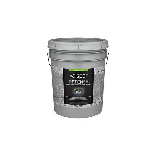 Valspar Defense Exterior Paint Satin Ultra White/Base 1 Five Gallons HGSW6282 Valspar Defense Exterior Paint Satin Ultra White/Base 1 Five Gallons HGSW6282