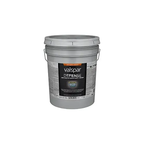 Valspar Defense Exterior Paint Semi-Gloss Ultra White/Base 1 Five Gallons 1007-10B Valspar Defense Exterior Paint Semi-Gloss Ultra White/Base 1 Five Gallons 1007-10B