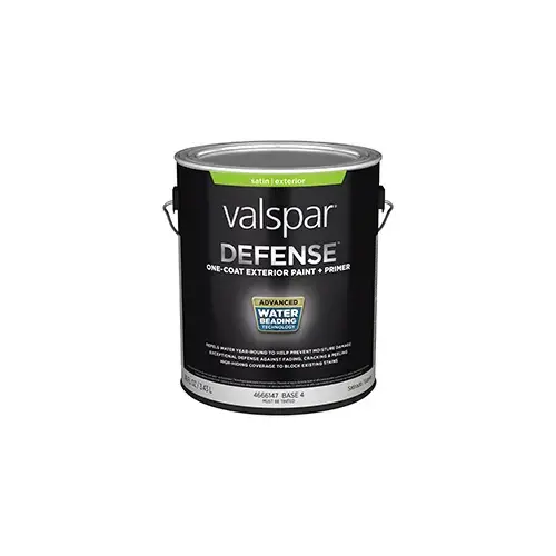 Valspar Defense Exterior Paint Satin Base 4 One Gallon 6010-9 Valspar Defense Exterior Paint Satin Base 4 One Gallon 6010-9
