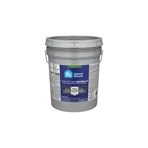 HGTV Home by Sherwin-Williams Weathershield Exterior Paint Satin Extra Wht Five Gallons HGSW2494 HGTV Home by Sherwin-Williams Weathershield Exterior Paint Satin Extra Wht Five Gallons HGSW2494