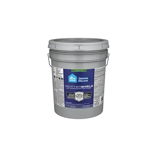 HGTV Home by Sherwin-Williams Weathershield Exterior Paint Satin Deep Five Gallons 4004-6C HGTV Home by Sherwin-Williams Weathershield Exterior Paint Satin Deep Five Gallons 4004-6C