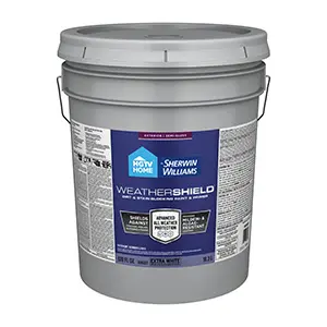 HGTV Home by Sherwin-Williams Weathershield Exterior Paint Semi-Gloss Extra Wht Five Gallons HGSW7569 811525HGSW7569