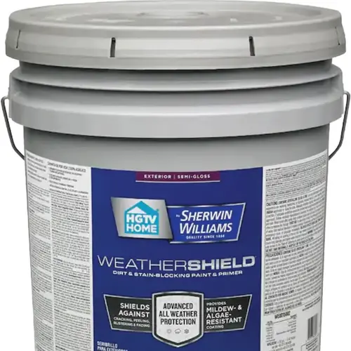 HGTV Home by Sherwin-Williams Weathershield Semi-Gloss Extra White Tintable Latex Exterior Paint & Primer, 5-Gallon HGTV Home by Sherwin-Williams Weathershield Semi-Gloss Extra White Tintable Latex Exterior Paint & Primer, 5-Gallon