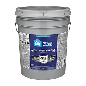 HGTV Home by Sherwin-Williams Weathershield Exterior Paint Flat/Matte Extra Wht Five Gallons SW6644 811526SW6644